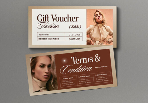 Brown And Beige Minimalist Fashion Gift Voucher
