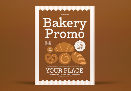 Brown Handdrawn Bakery Promo Flyer Layout