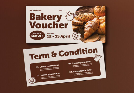 Brown Handdrawn Bakery Voucher
