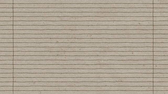 Textured brown ruled paper notebook page background, vintage school book aesthetic motion graphic clip.