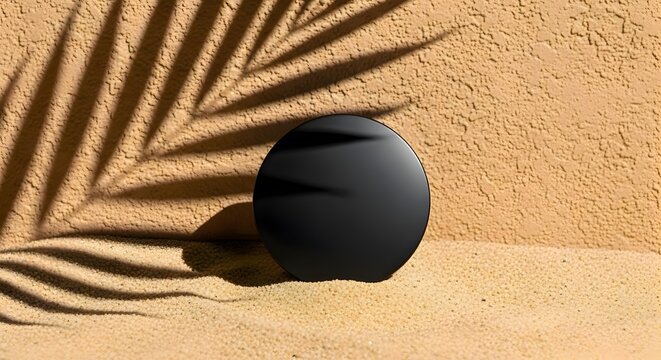 Tempat bedak bundar warna hitam didinding kuning