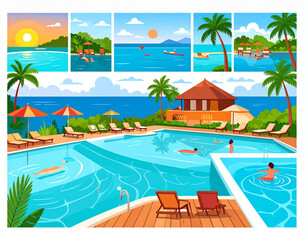Fototapeta premium Tropical Paradise Ripple Pools