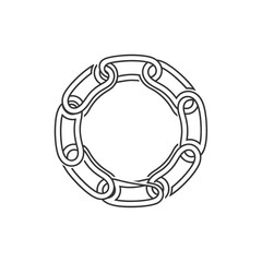 Naklejka premium Chain link circle metal object.