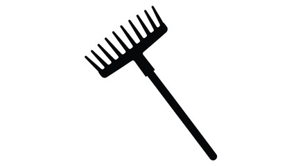 Black garden rake shown in a striking minimalist silhouette © MD