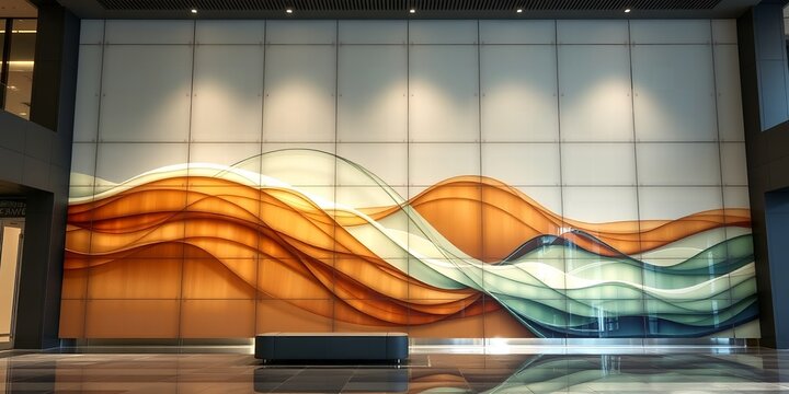 Modern Abstract Art Installation in Lobby.