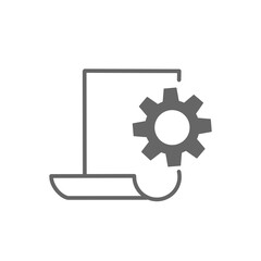Obraz premium AI Automation Icons – Laptop Settings Gear Interface Icon / ノートパソコン設定ギアインターフェースアイコン
