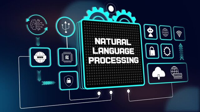 High tech natural language processing hud interface for smart software tutorials, digital linguistics design and growth