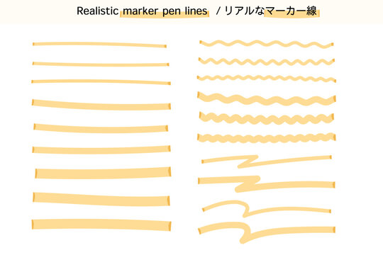 オレンジのマーカー線セット