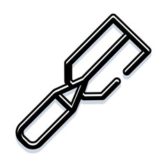 Fototapeta premium Chisel tool with a sharp edge capturing the essence of woodworking, craftsmanship, and hand tools, designed as a simple bold line icon on a white background