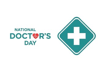 Fototapeta premium National doctor's day logo with medical cross symbol