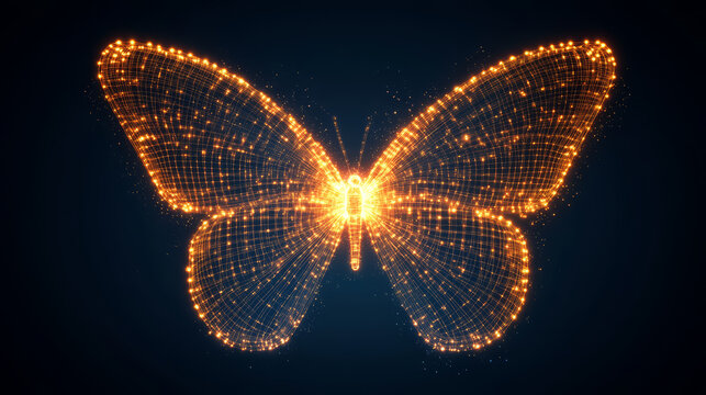 Glowing butterfly stardust digital abstract high fidelity vibrant luminous fantasy
