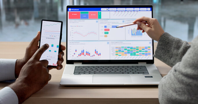 Analyzing Financial Data On Laptop, Business Analyst
