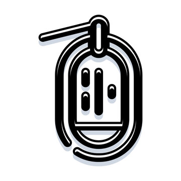 Bold black and white hand grenade vector icon representing military conflict, danger, security, and explosive threat in a simple minimalist outline style for ui or illustration use