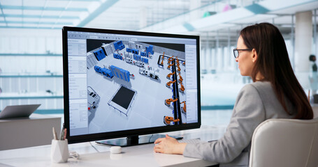 Female Industrial Designer Develops 3D Factory Floor Plan