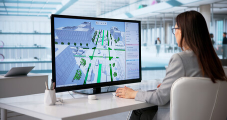 Female Civil Engineer Examines Urban Traffic Patterns © Andrey Popov