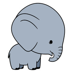 Fototapeta premium Cute cartoon baby elephant illustration isolated on white background