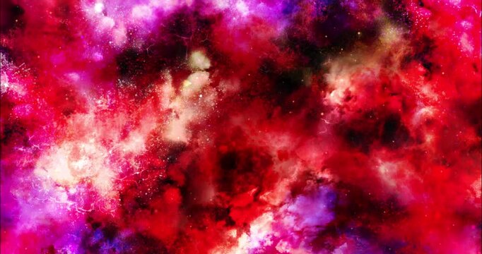 光が不気味に動く背景動画 赤い宇宙のような抽象イラスト