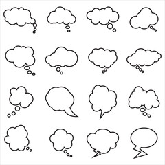 Obraz premium Think bubble icon. Trendy think bubble vector. Modern template for social network and label. Creative thought balloon. Cloud line art, Dream isolated cloud vector EPS 10