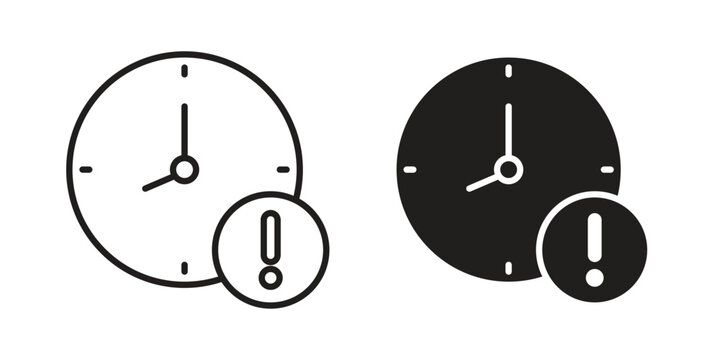 Alarm exclamation icon pack flat vector in outline
