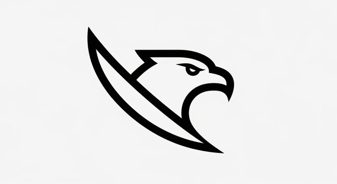 Modern Eagle Head Logo Icon - Minimalist Vector Art