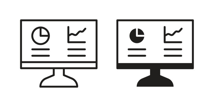 Dashboard icon pack flat vector in outline