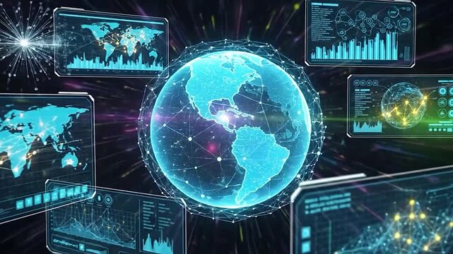 Global digital network connecting data across the planet