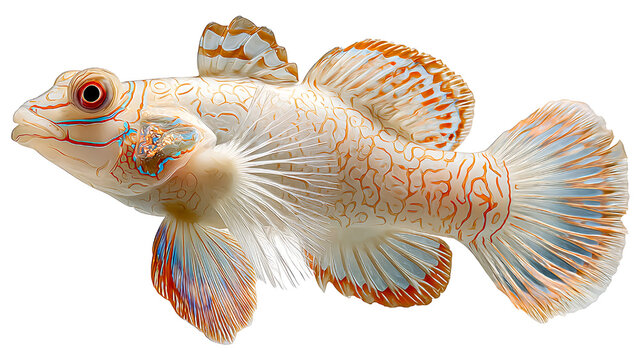 Cream colored albino Mandarinfish PNG