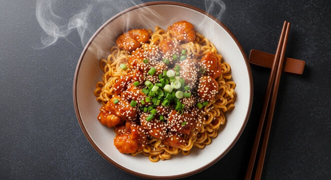 chiken with spicy noodles