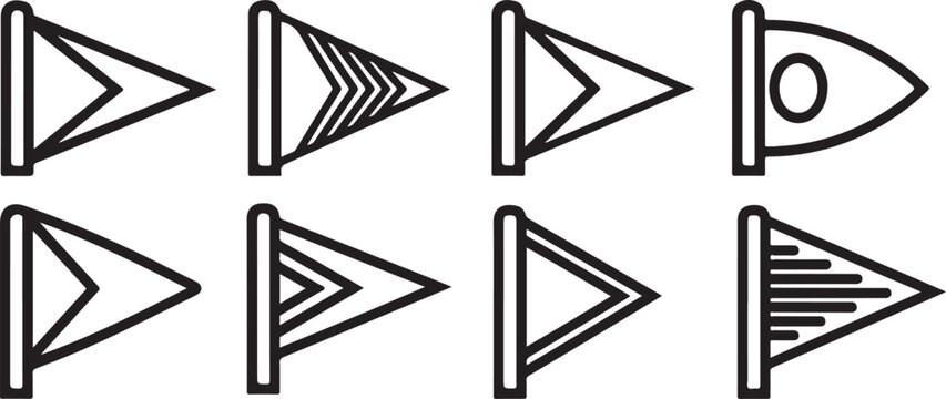 Geometric shapes with arrows and lines in a grid pattern Vector