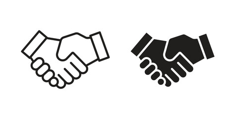 Fototapeta premium Handshake icon pack flat vector in outline