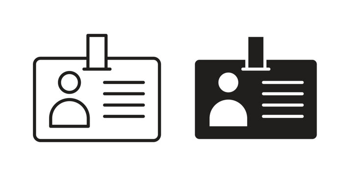 ID badge icon pack flat vector in outline
