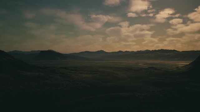 Open plain at dusk with gentle clouds and natural textures, styled for sustainable tourism, eco travel, and responsible adventure campaigns.
