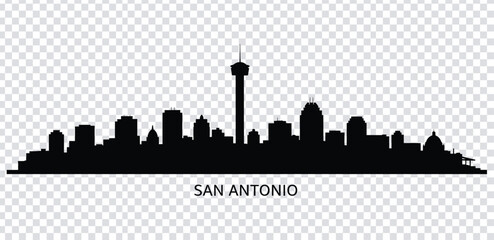 Vector illustration san antonio city skyline silhouette with tower © MdshakiburRahman