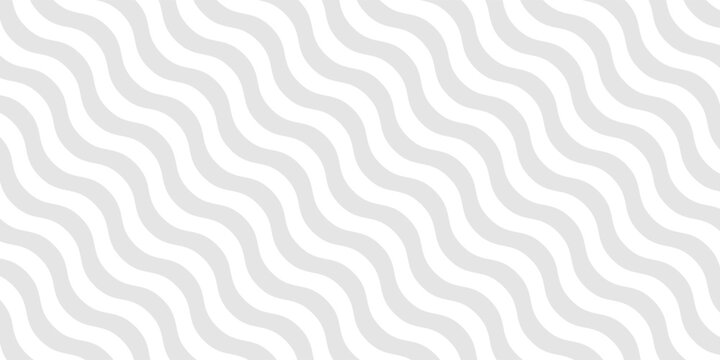 Simple minimal diagonal wavy lines pattern. Vector seamless texture with thick waves, curvy stripes. Simple abstract grey shapes on transparent background.