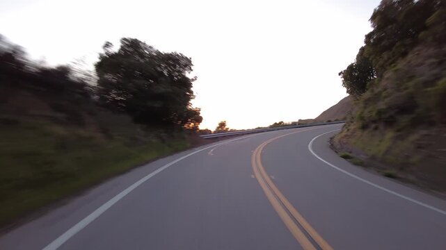 Big Sur Pacific Coast Highway Southbound 7 Ragged Point Dusk 01 Rear View MultiCam Driving Plate California USA