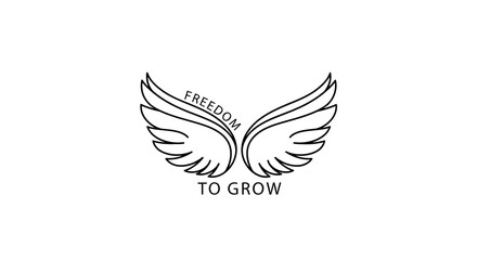 Fototapeta premium Freedom to Grow Wings Logo - Growth, Ambition, Success, Inspiration
