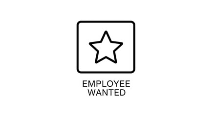 Fototapeta premium Employee Wanted Star Icon, Recruitment and Job Opportunity Concept