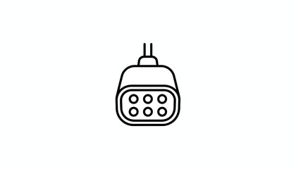 Fototapeta premium Electrical Connector Icon, Plug Socket, Power Cable, Technology Symbol, Vector Illustration