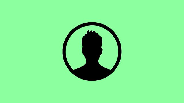 Default Social Media Profile icon animation on Medium Green background