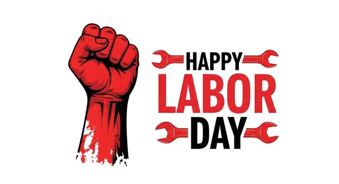 Happy labor day celebration honoring workers and labor rights