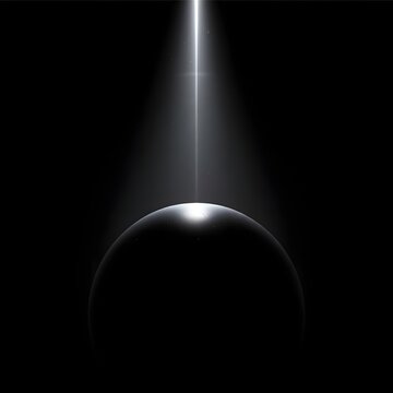 Dramatic Light Beam on Obsidian Sphere in Dark Space