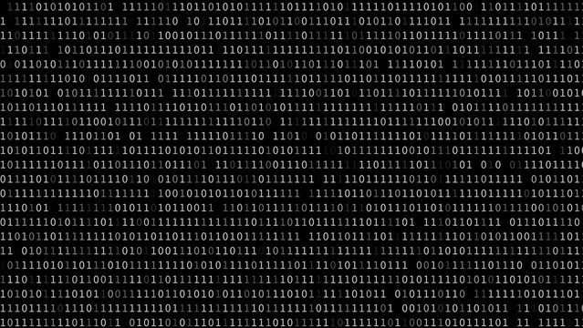 Cyber white binary text data flow technology and programming background