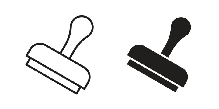 Stamp icon pack flat vector in outline