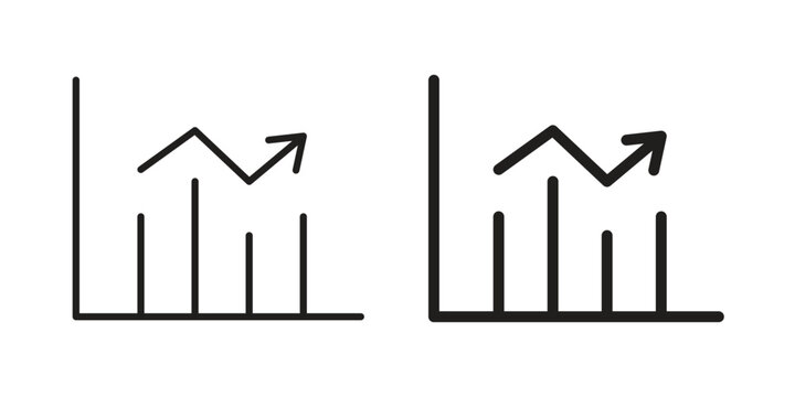 Stats icon pack flat vector in outline