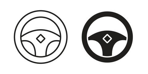 Obraz premium Steering wheel icon pack flat vector in outline