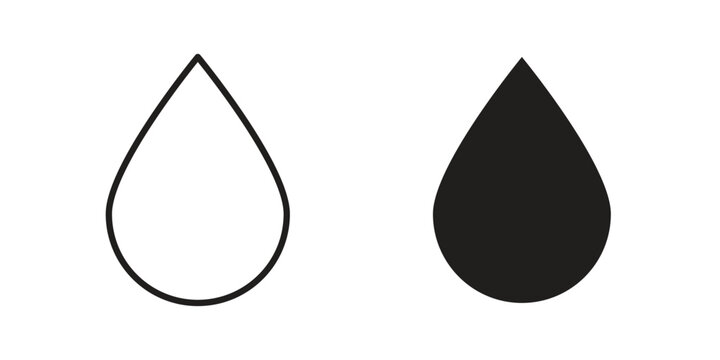 Water drop icon pack flat vector in outline
