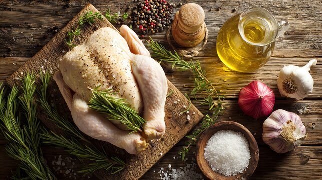 Fresh raw chicken ready for cooking preparation.