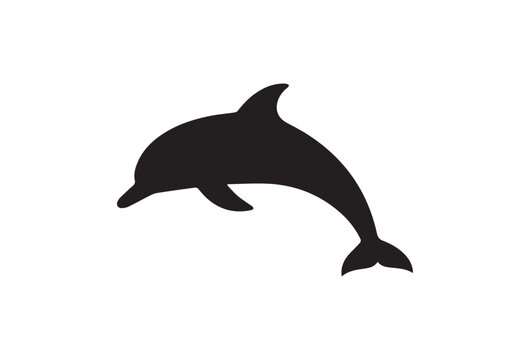 Black dolphin icon vector