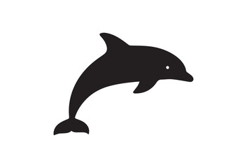 Obraz premium Black dolphin icon vector