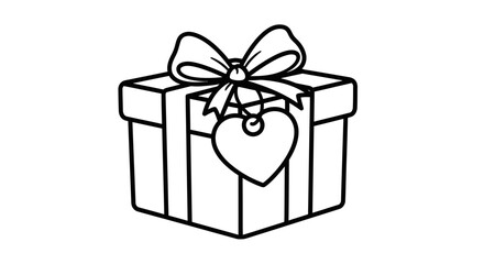 Fototapeta premium Gift box with heart shaped tag